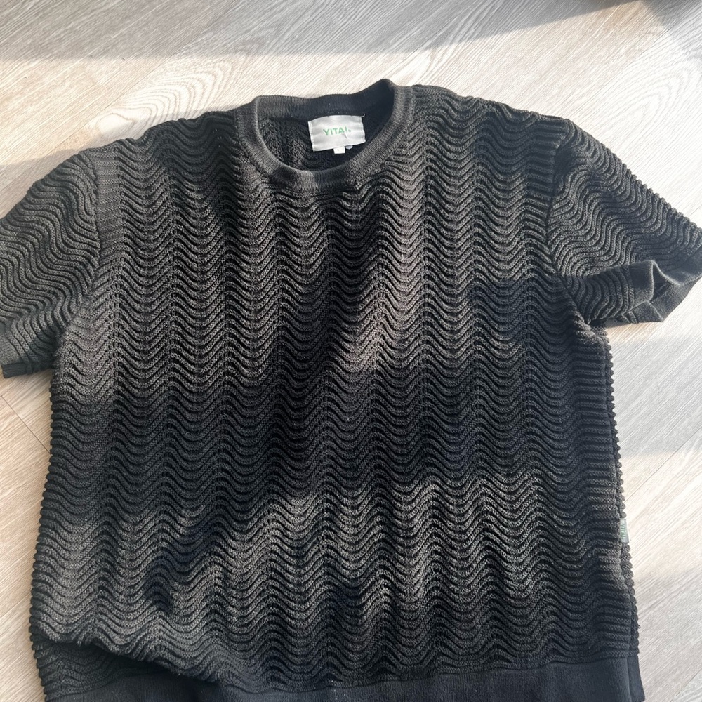 Yitai Black Shale Stitch Sweater, Size M